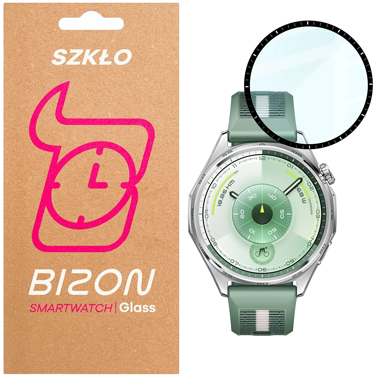 Szkło hybrydowe na smartwatch Bizon Glass Watch Edge dla Huawei Watch GT6 46 mm